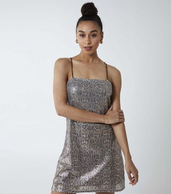 sequin snakeskin dress