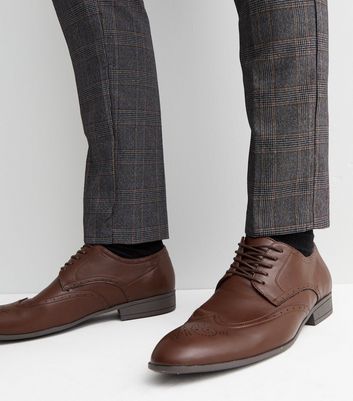 Faux leather brogues on sale