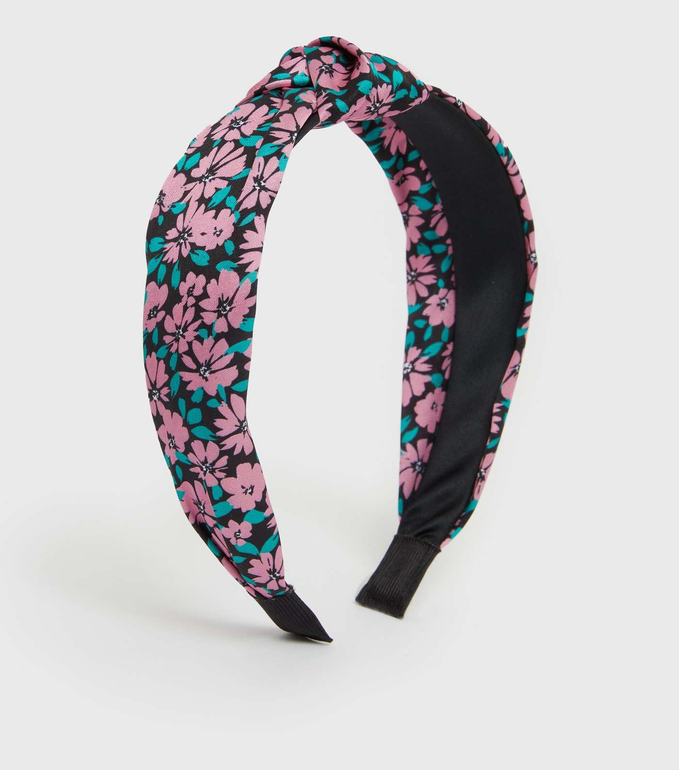 Girls Black Floral Knot Headband