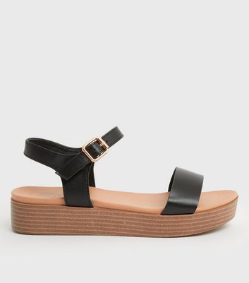 black high platform sandals