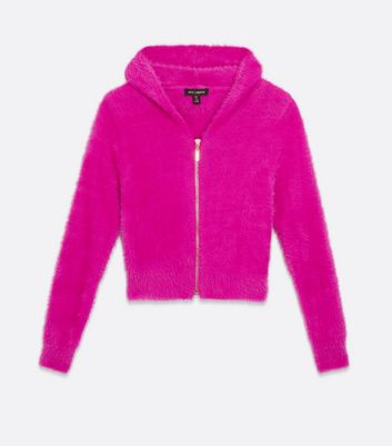 pink fluffy sweatshirt
