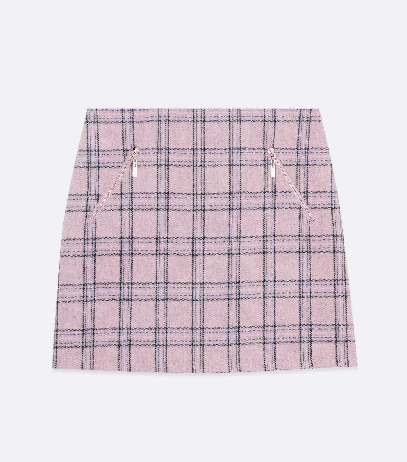 Blue Vanilla Pink Check Zip Mini Skirt Image 5