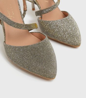 pewter barely there heels