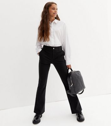 Curves Black Zip Trousers  New Look