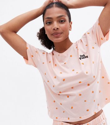 Womens Clothing Nightwear and sleepwear Pyjamas New Look Cotton Pink Short Pyjama Set With Peach Logo 