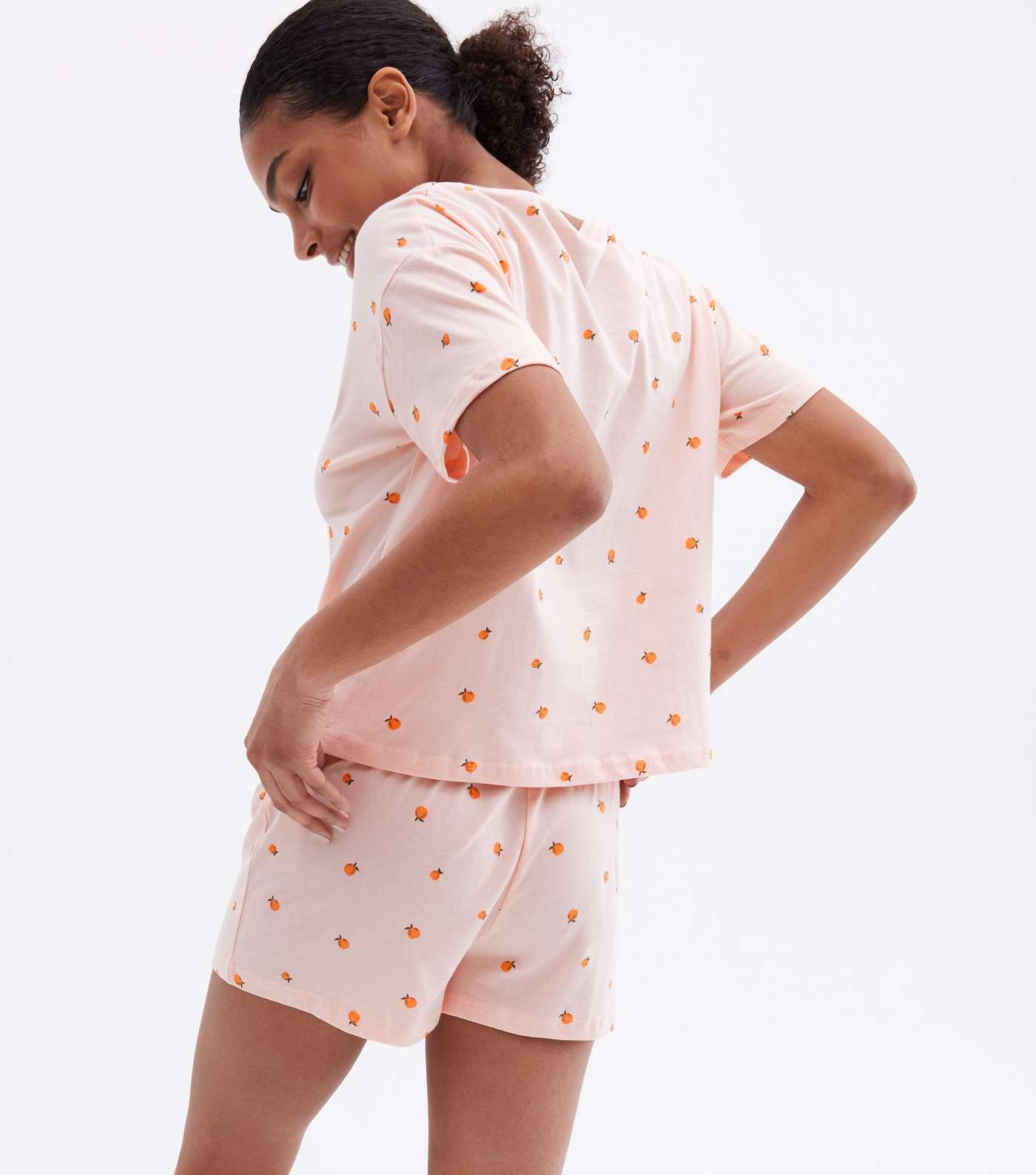 Pink Short Pyjama Set with Peach Logo Image 4