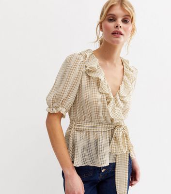 wrap peplum blouse