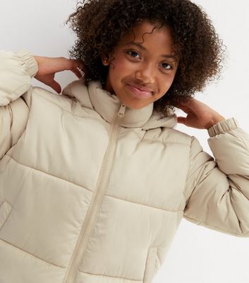 Girls Stone Hooded Zip Puffer Jacket 