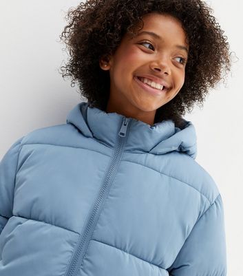 ladies blue puffer coat