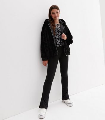 New look store girls black coat