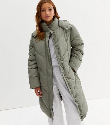 new look khaki puffer coat