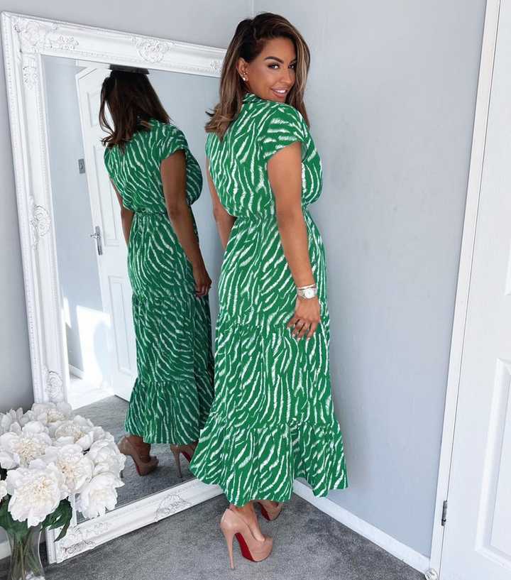 Ax Paris Zebra Dress AX Paris Green Zebra Print Midi Wrap Dress