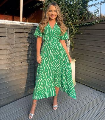 AX Paris Mint Green Animal Print Midi 