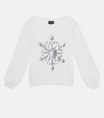 Ladies white hot sale fluffy jumper