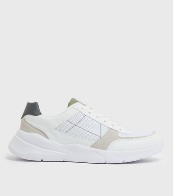 New look mens hot sale white trainers