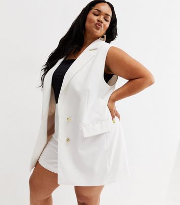 Plus size outlet sleeveless blazer