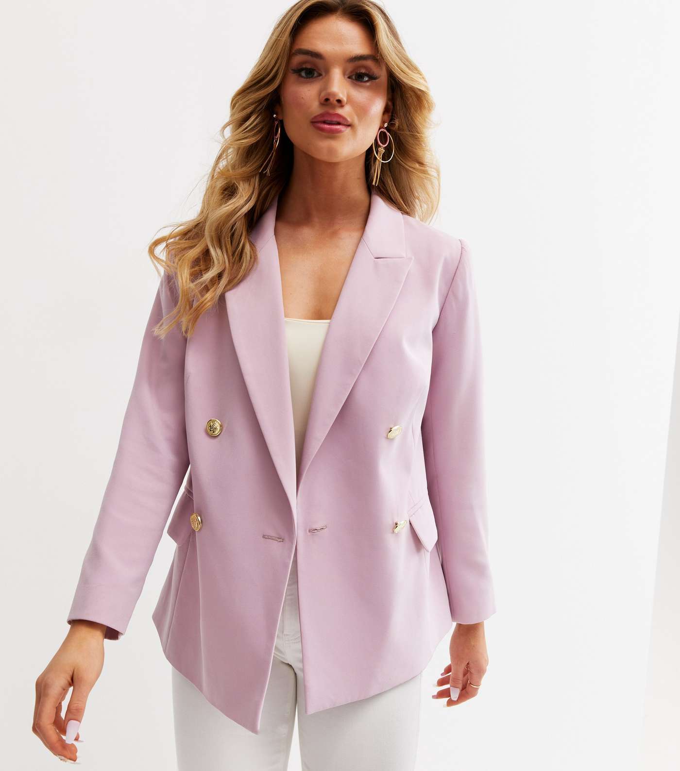 Dress for Success Lilac Double Breasted Blazer