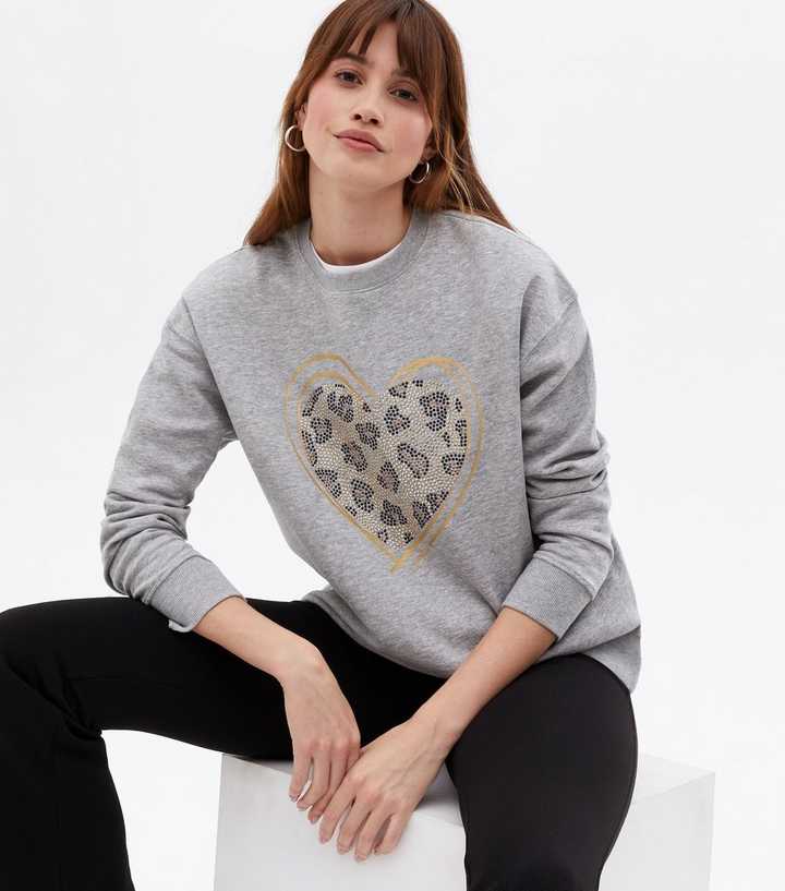Sweatshirt - Grey marl/Heart - Ladies