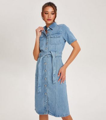 New look petite denim hot sale dress