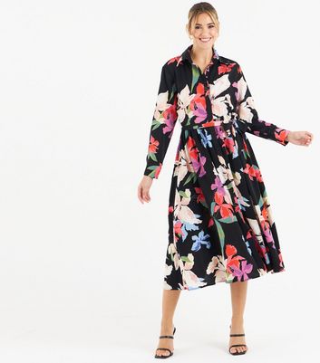 midi floral dress long sleeve