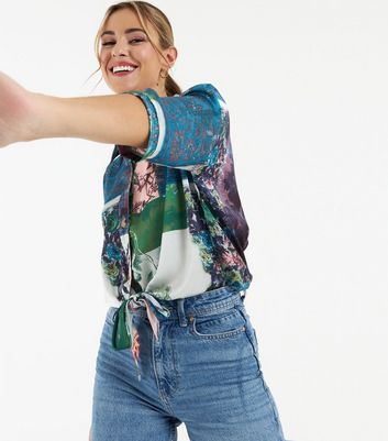 Click to view product details and reviews for Zibi London Blue Scarf Tie Front Shirt New Look.