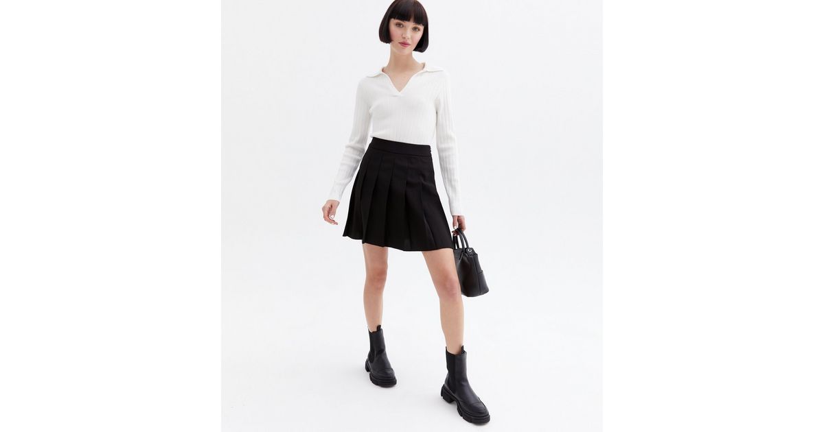 Black Pleated Mini Tennis Skirt | New Look