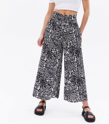 Blue Vanilla Black Animal Print Shirred 