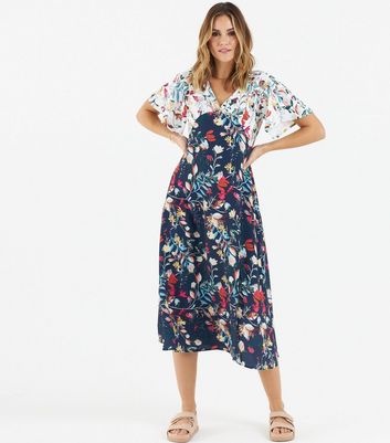 Zibi London Black Floral Midi Dress New Look