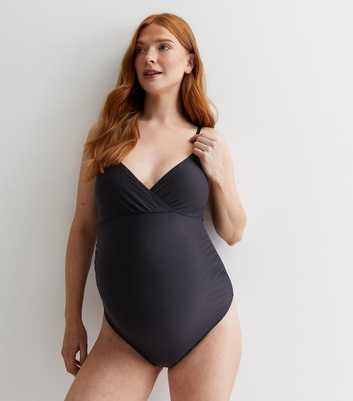 Maternity Black Wrap Swimsuit
