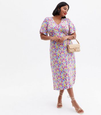 Click to view product details and reviews for Blue Vanilla Curves Blue Floral Midi Tea Dress New Look.