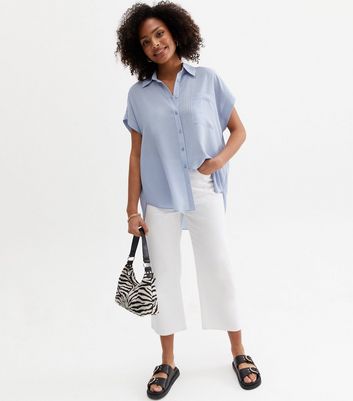 Pale Blue Check Short Sleeve Shirt 