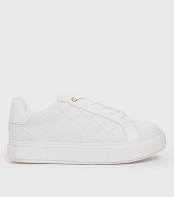 New look white store leather look trainers