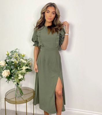 new look olive dress