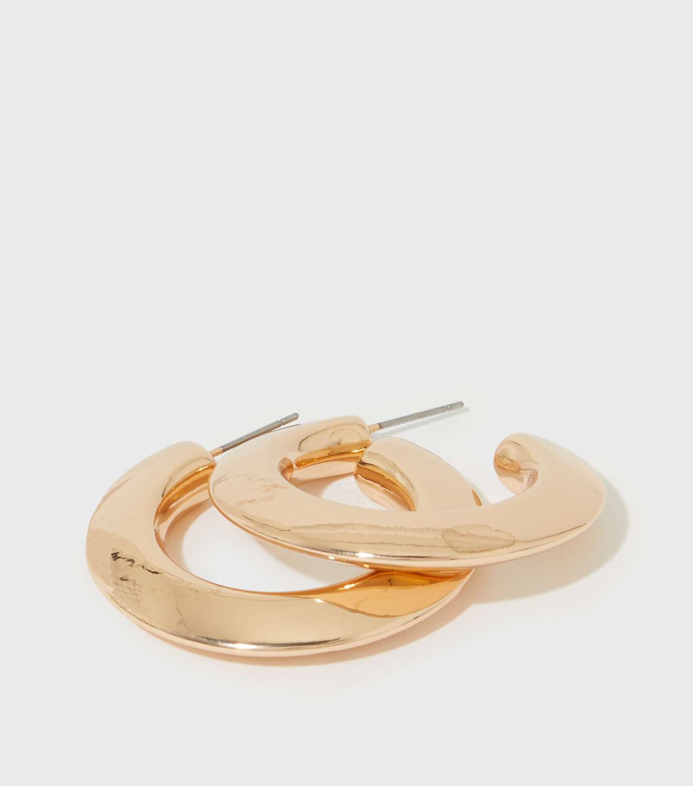 Gold Tube Hoop Earrings Image 3