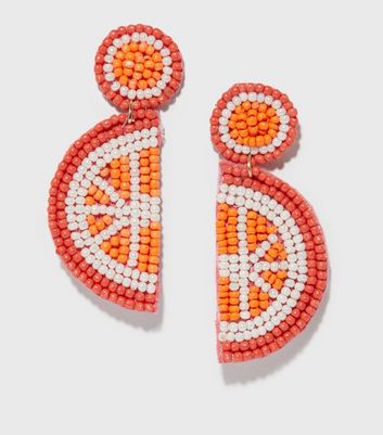 Orange earrings new on sale look