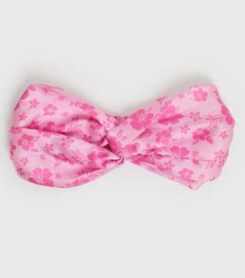 Girls Pink Floral Twist Headband