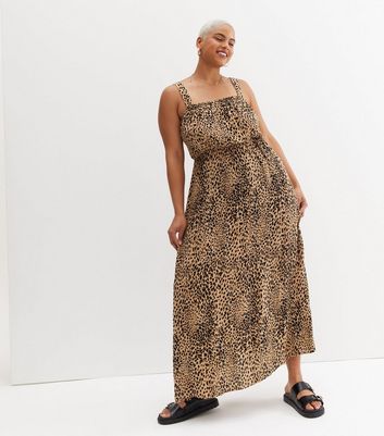 Curves Brown Leopard Print Tie Back 