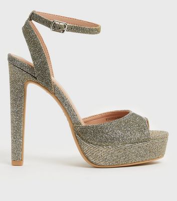 glitter platform heels