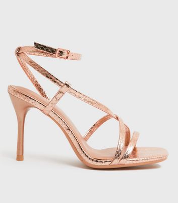 Strappy rose cheap gold shoes