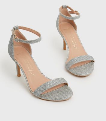 New look silver sale wide fit shoes