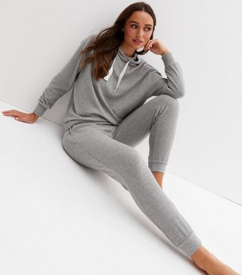 Womens grey store ribbed joggers