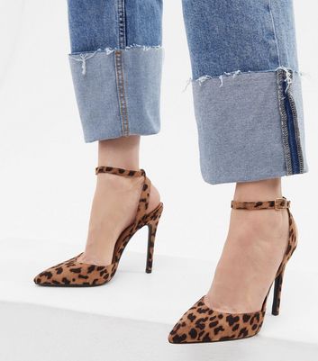 Leopard print clearance ankle strap shoes