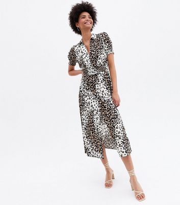 Oasis leopard hotsell midi shirt dress