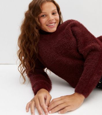 Girls burgundy sweater best sale