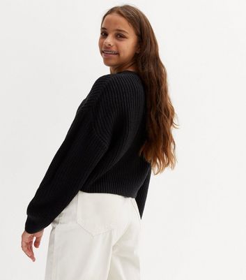 Girls Black High Neck Long Sleeve 