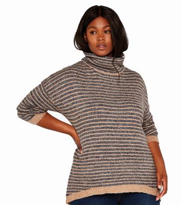 Apricot Curves Light Grey Stripe High 