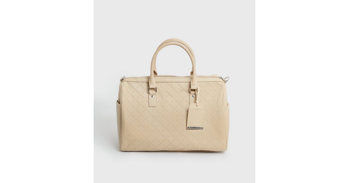 Stone Embossed Weekend Bag New Look