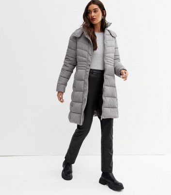 long grey hooded coat