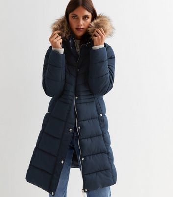 New look navy coat sale