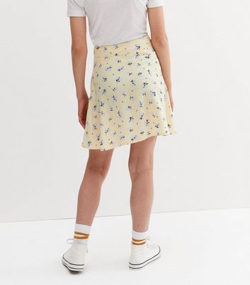 new look yellow floral skirt